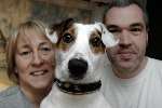 Amanda and Andy Evans with their dog Digger