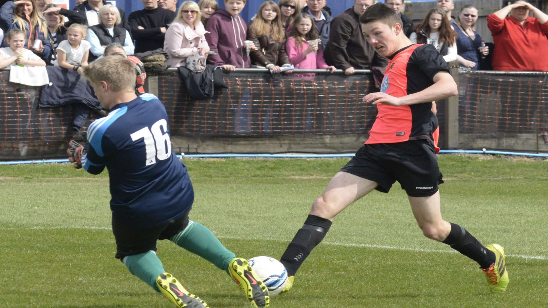 Rainham 84 under-16s go for goal against Horsted Youth in the Medway Messenger Youth League John Leeds Trophy final Picture: Chris Davey