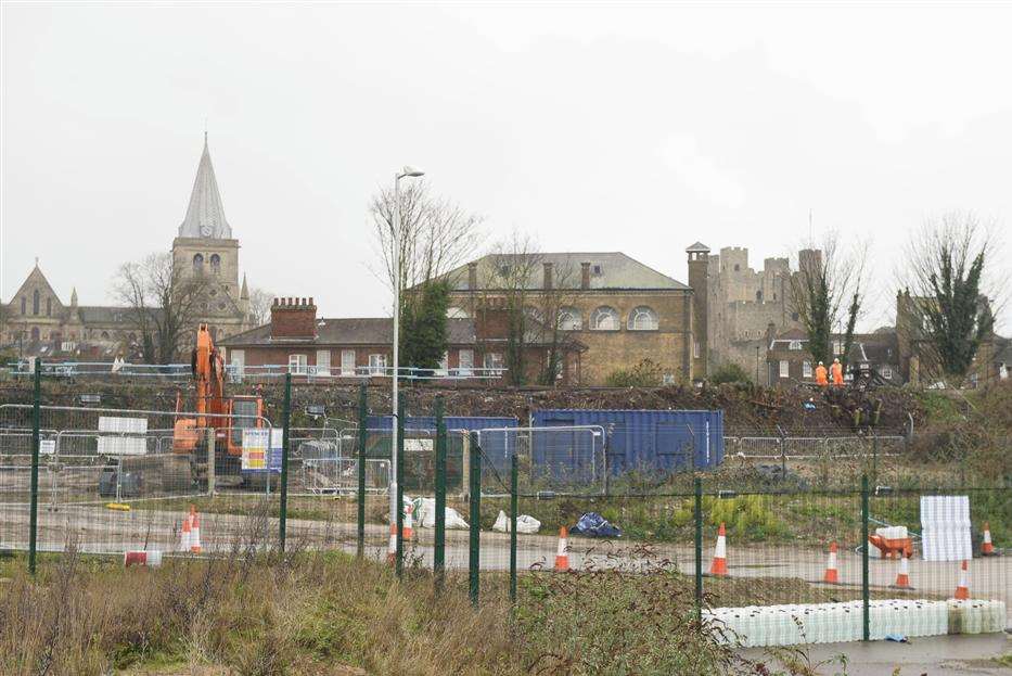 Work taking place on the new Rochester station