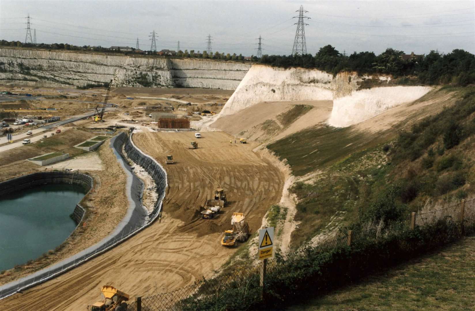 The quarry rapidly became a mini city for construction vehicles