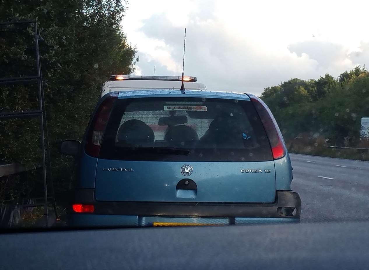 The Corsa waiting to be recovered. Picture: Kent Police RPU