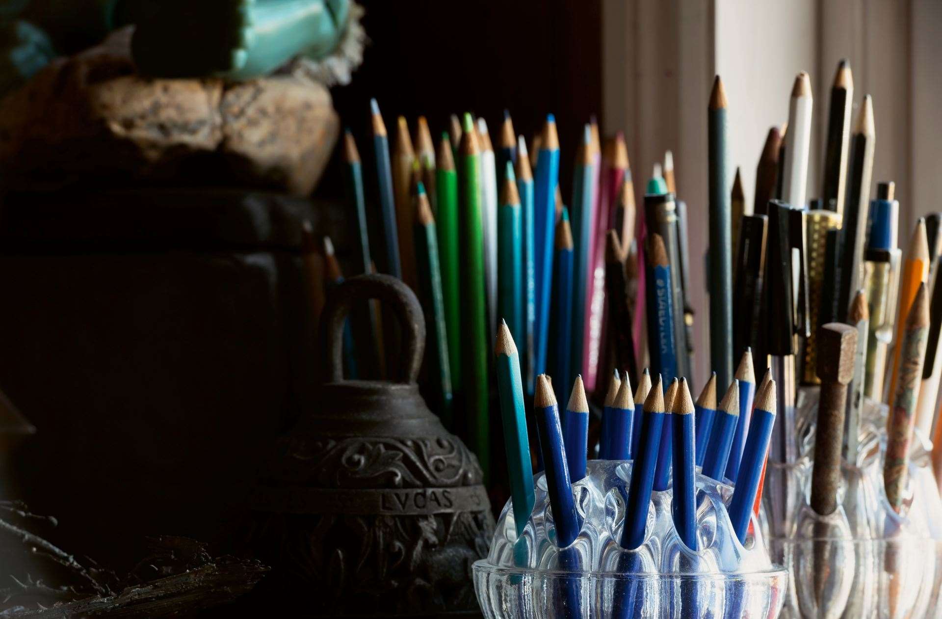 Derek Jarman's desk looks out across the shingle to the sea. Picture: Gilbert McGarragher