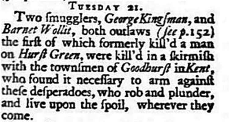 A report of the battle appeared in the Gentlemen's Magazine April issue in 1741