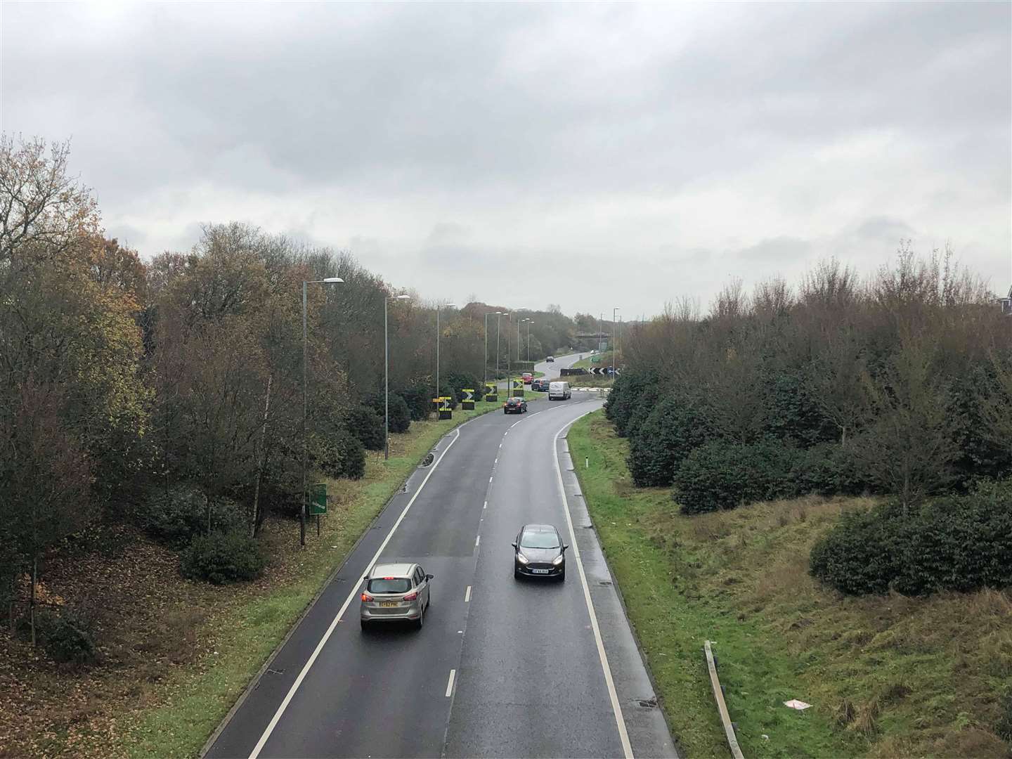 A view of the roundabout where the collision happened last year