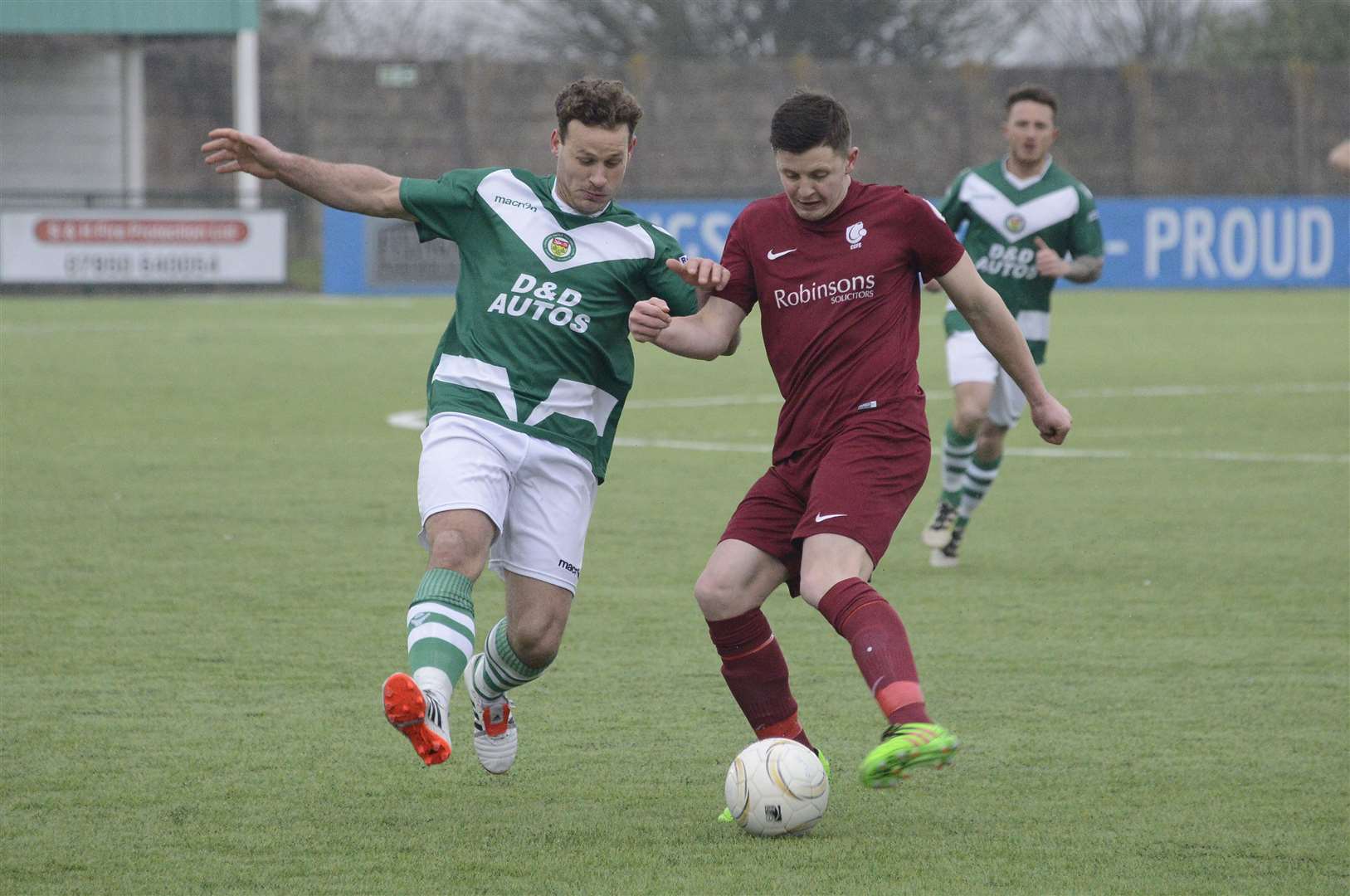 Alfie Nunn (pictured right, wearing burgundy) had a spell playing for Canterbury City in 2017