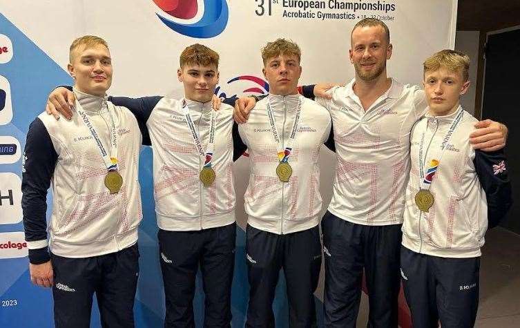 The gold-winning team representing Great Britain from Tiger Acrobatic Gymnastics in Tunbridge Wells Picture: british-gymnastics.org