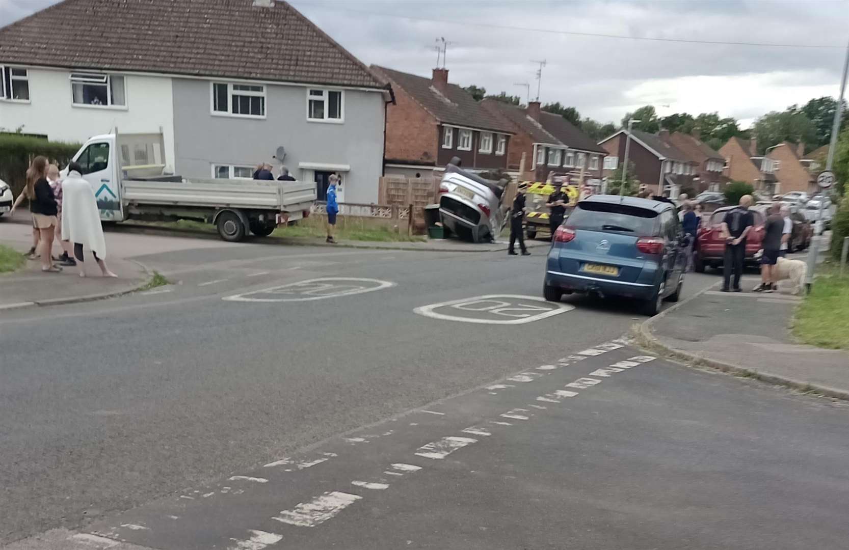 Emergency services were spotted at the scene following the crash on Whistler Road in Tonbridge. Picture Ted Barker