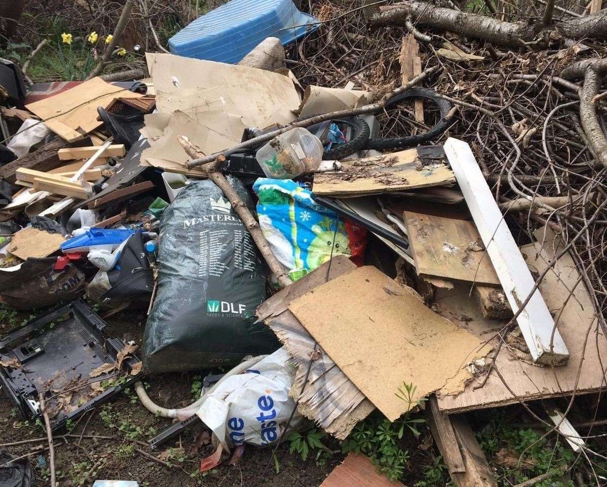 Some of the rubbish found at the woodlands. Picture: Marion Rodgers