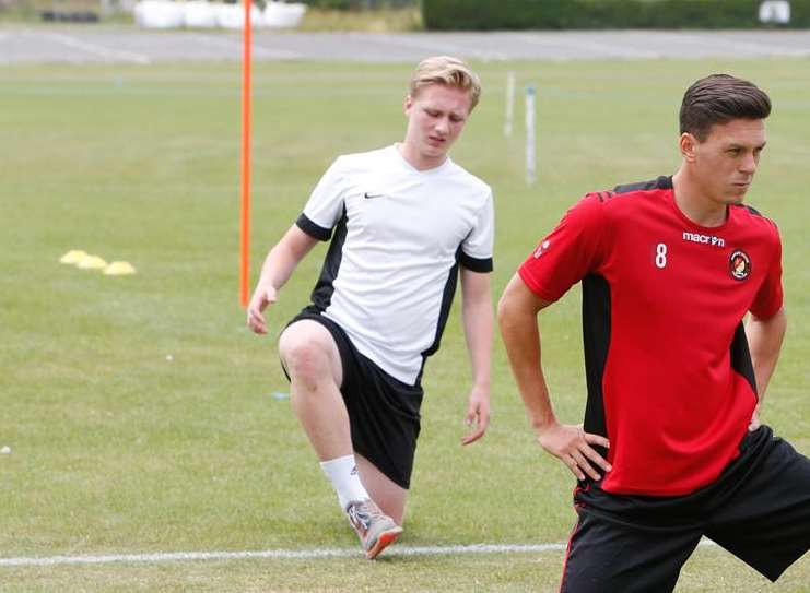 Leo Mazzone (in white) training at Cobdown Picture: Matthew Walker