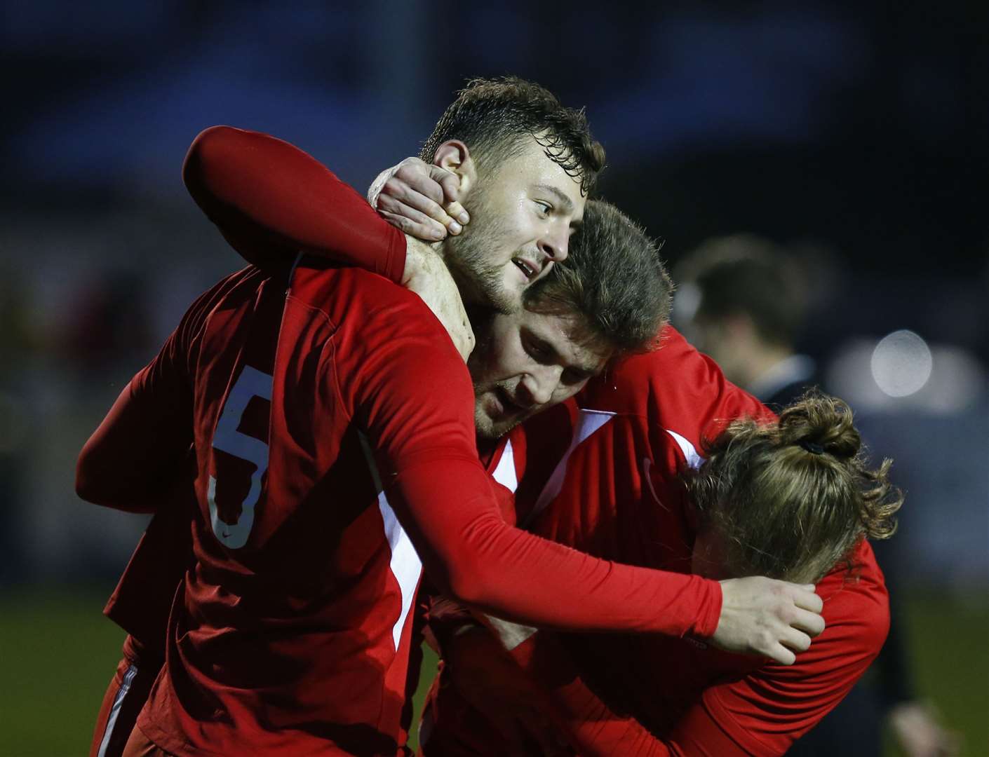 Tunbridge Wells celebrate Ryan Cheek's winner Picture: Andy Jones