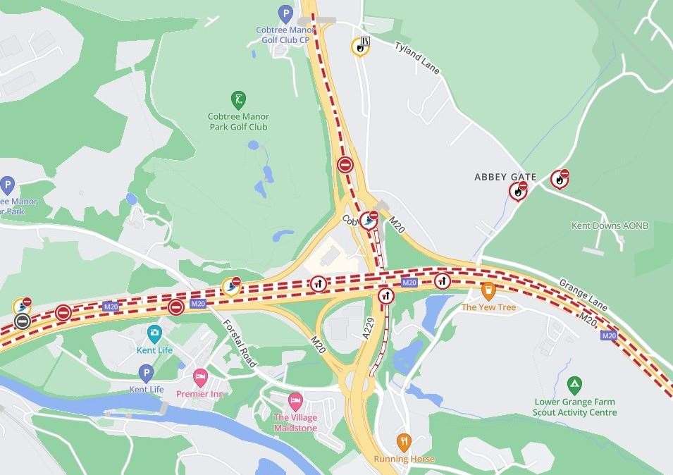 Repairs will be taking place at junctions 5 and 6 of the M20. Picture: one.network