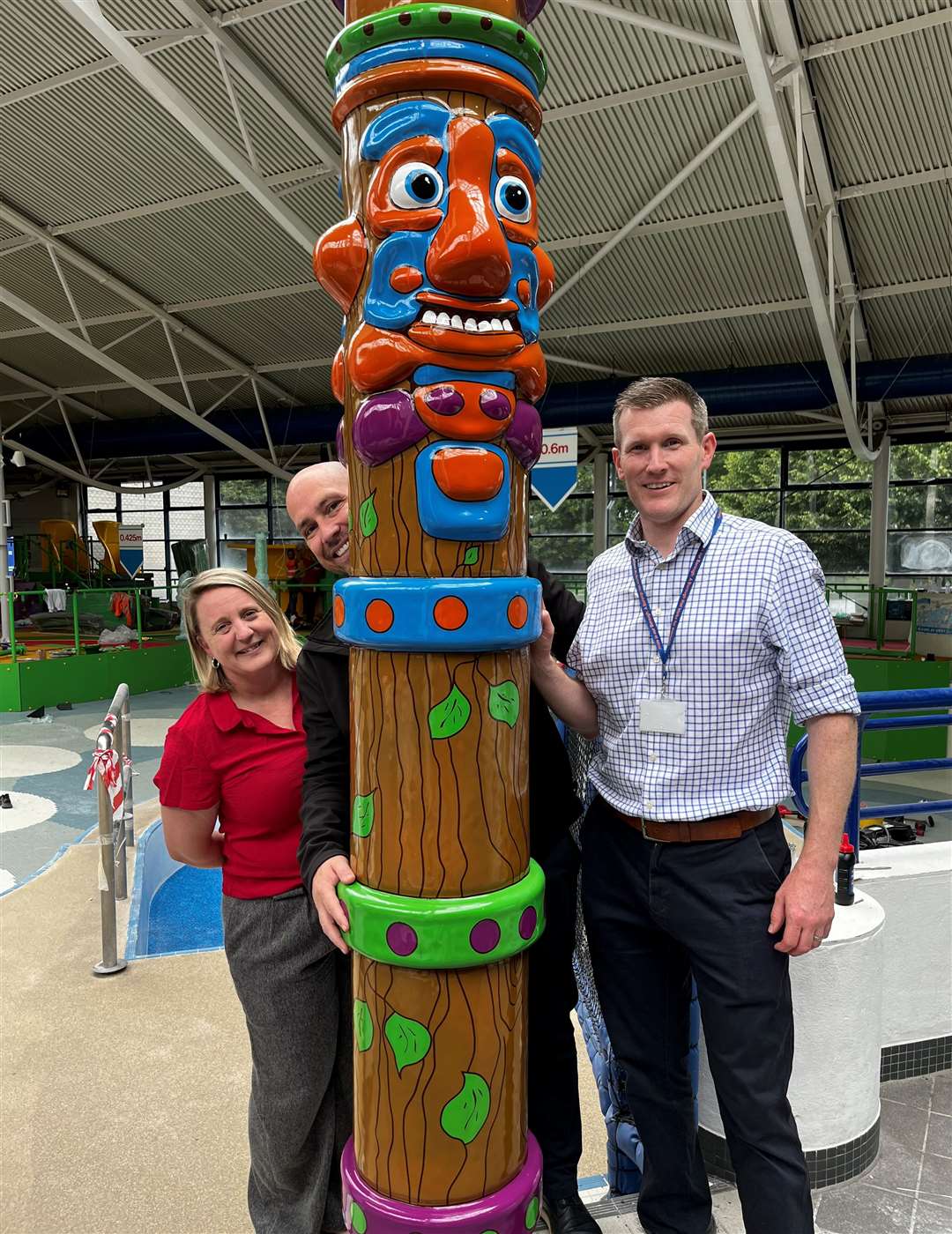 Facilities manager Jane Patching-Leppard, Kent Partnership manager James Reynolds and Maidstone Borough Council's leisure manager Mike Evans at Maidstone Leisure Centre