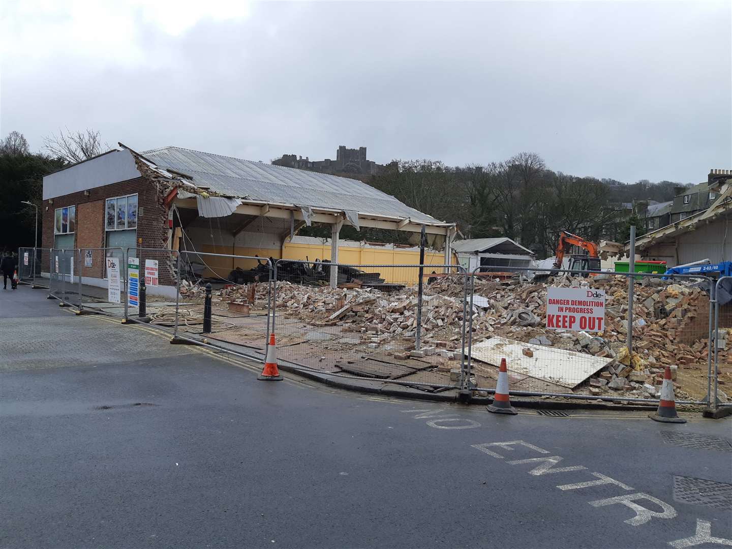 The former Co-Innovation base disappearing under the ball and chain, as photographed last Wednesday. April 6. Picture: Sam Lennon KMG