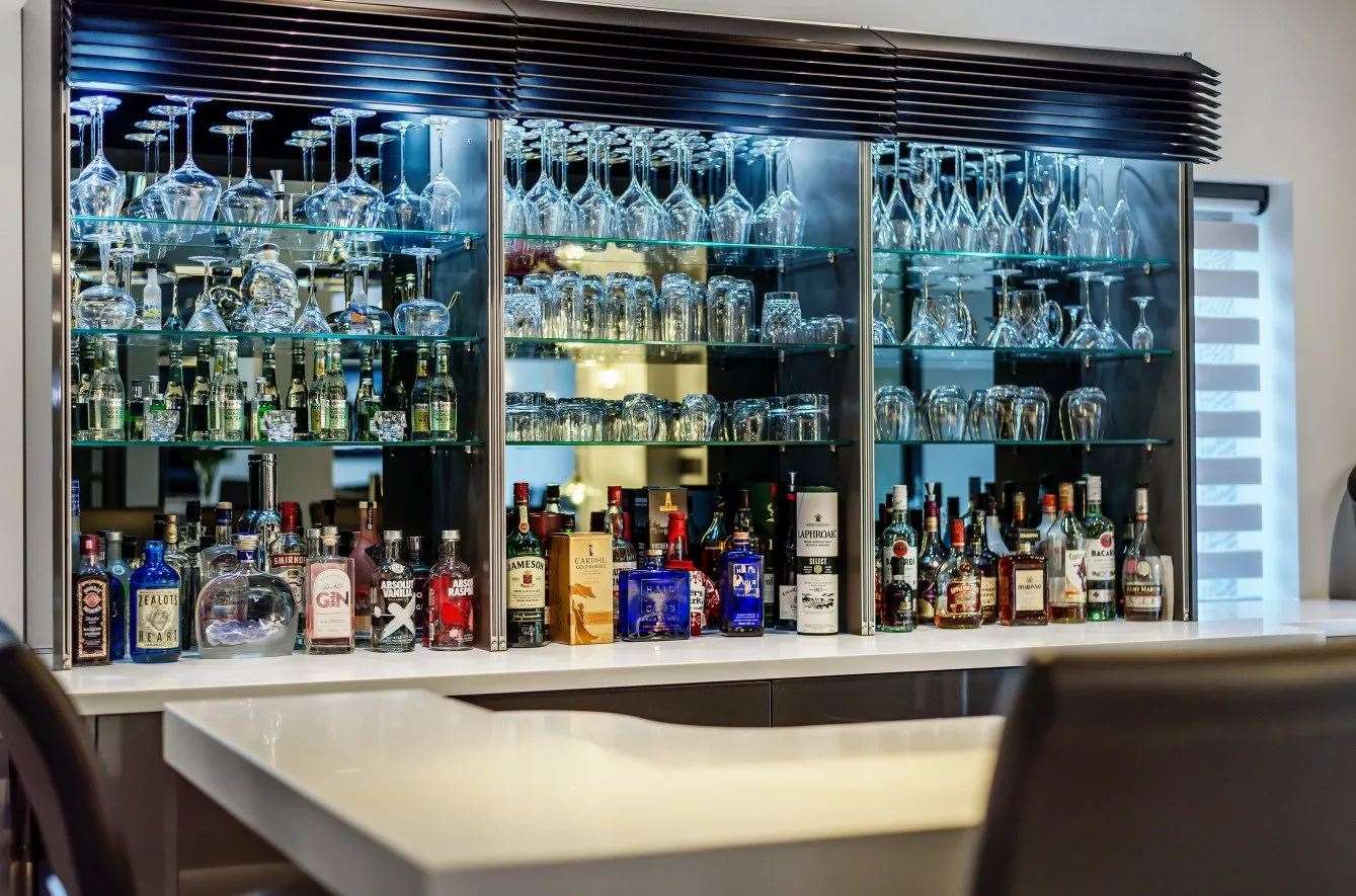 Cheers to this elegant home bar