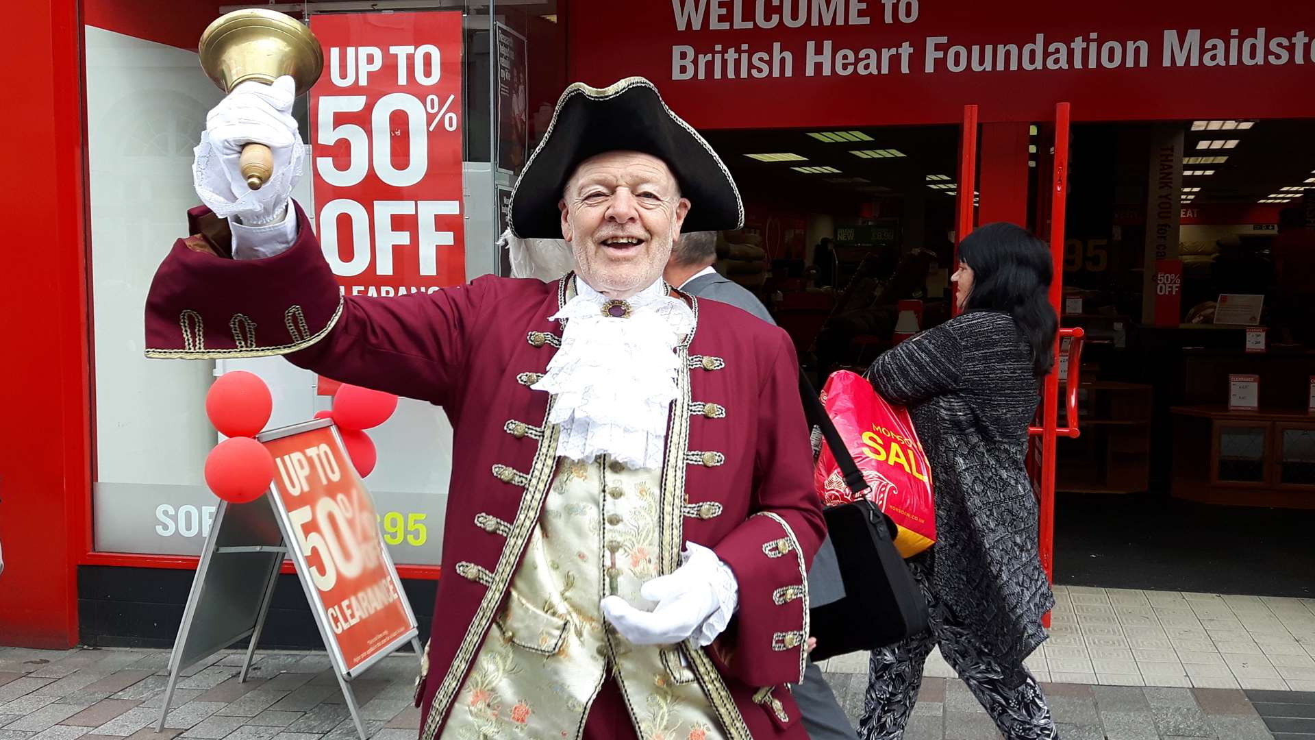 John Scholey has been crying in Maidstone town centre this morning