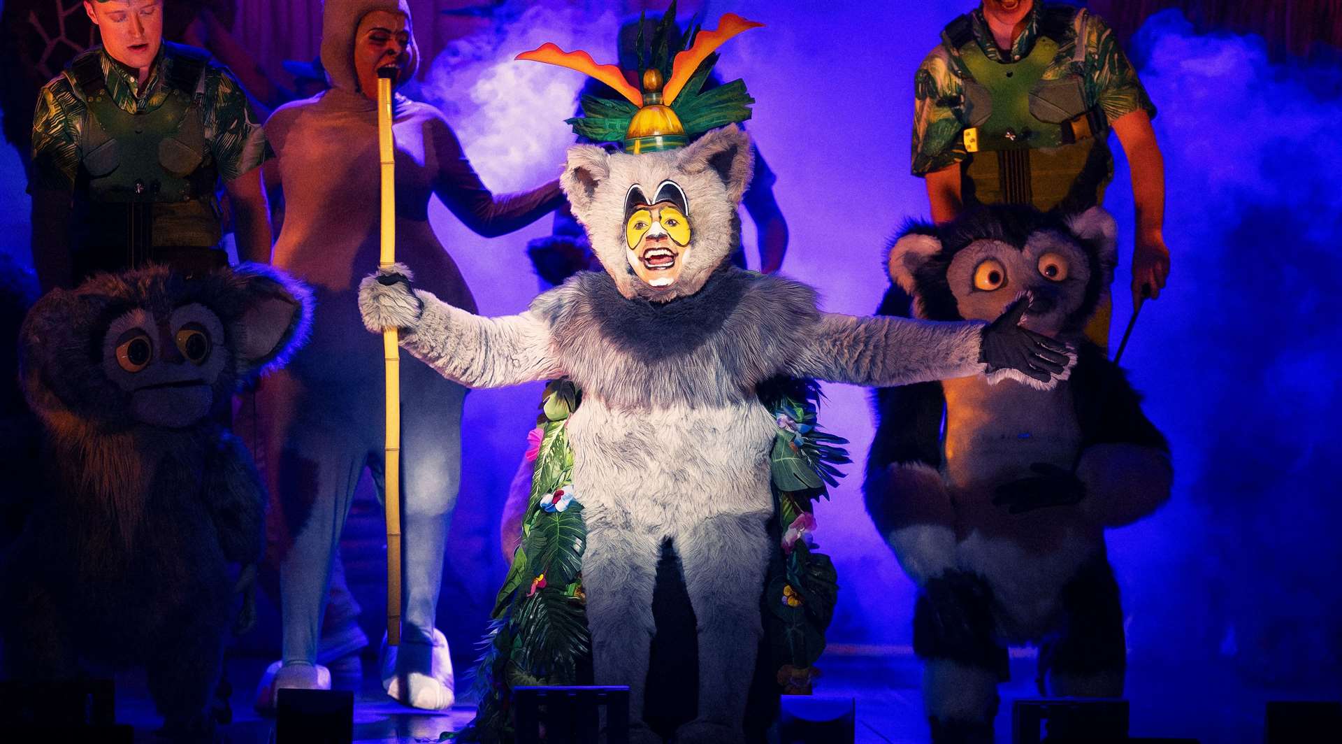 TV presenter Karim Zeroual stars as the zany King Julien in the family musical. Picture: Phil Tragen