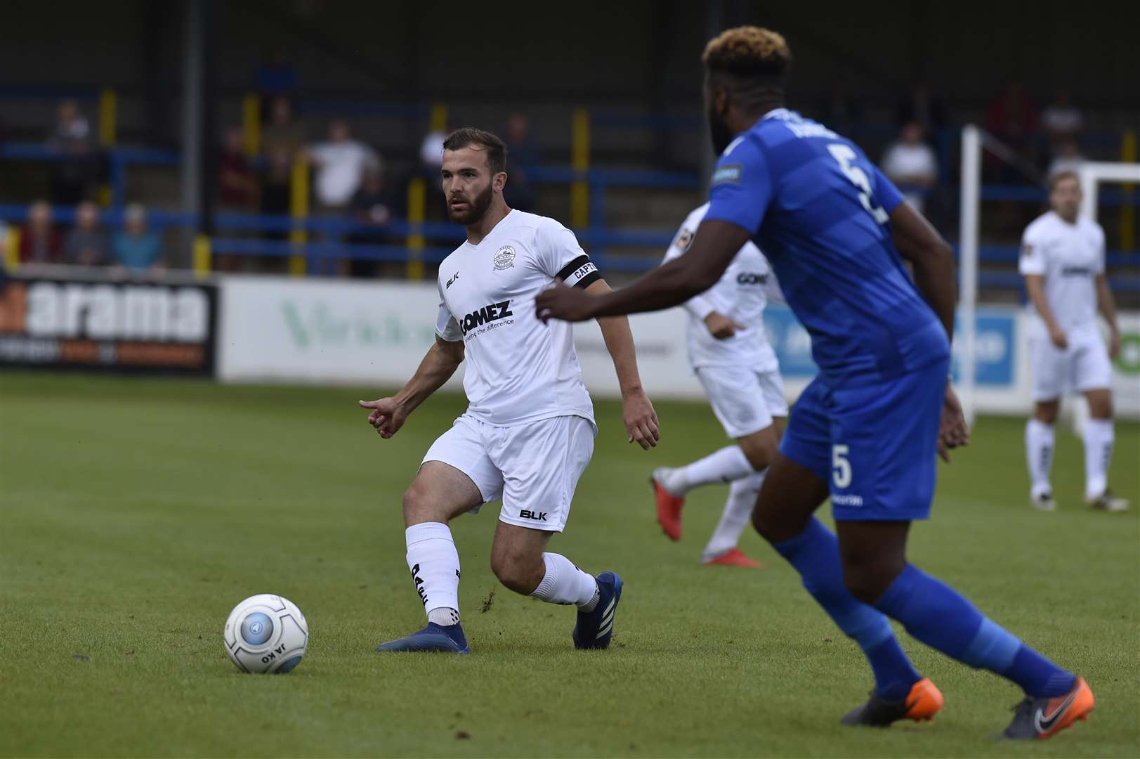 Mitch Brundle playing against Eastleigh earlier this season. Picture: Tony Flashman.