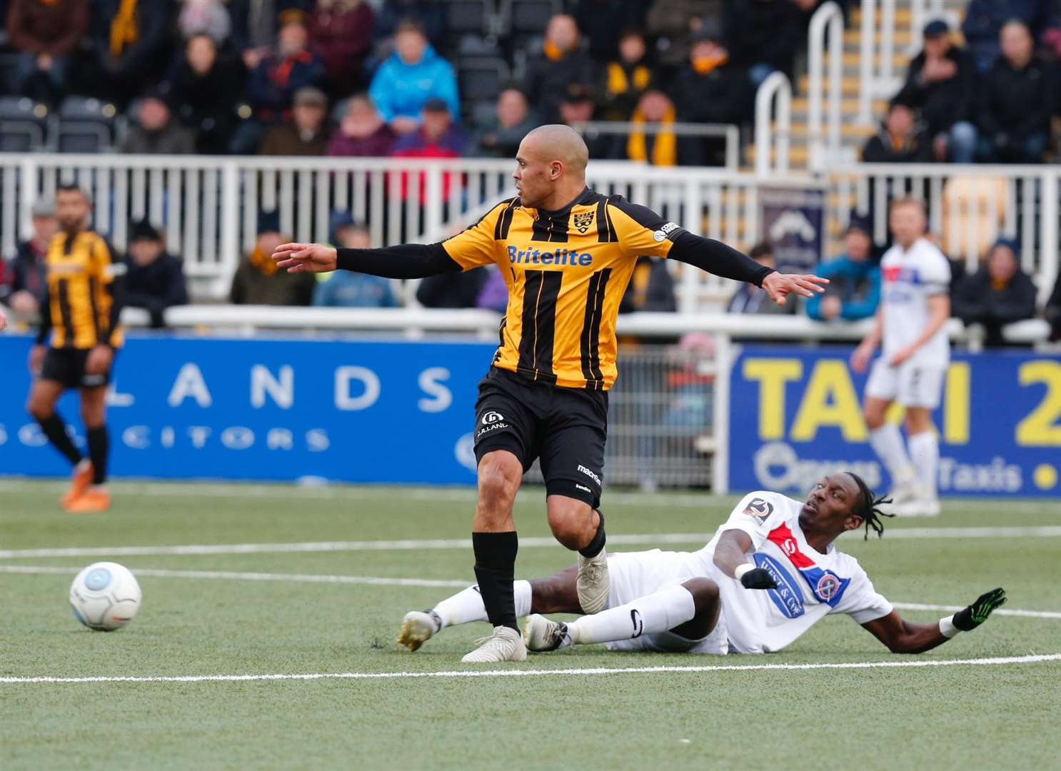 Elliott Romain in the thick of things against his former club Picture: Matthew Walker