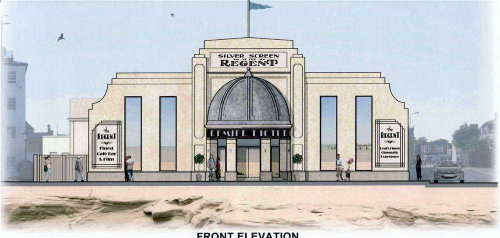 A design of the front exterior of the proposed new-look Regent on Deal seafront