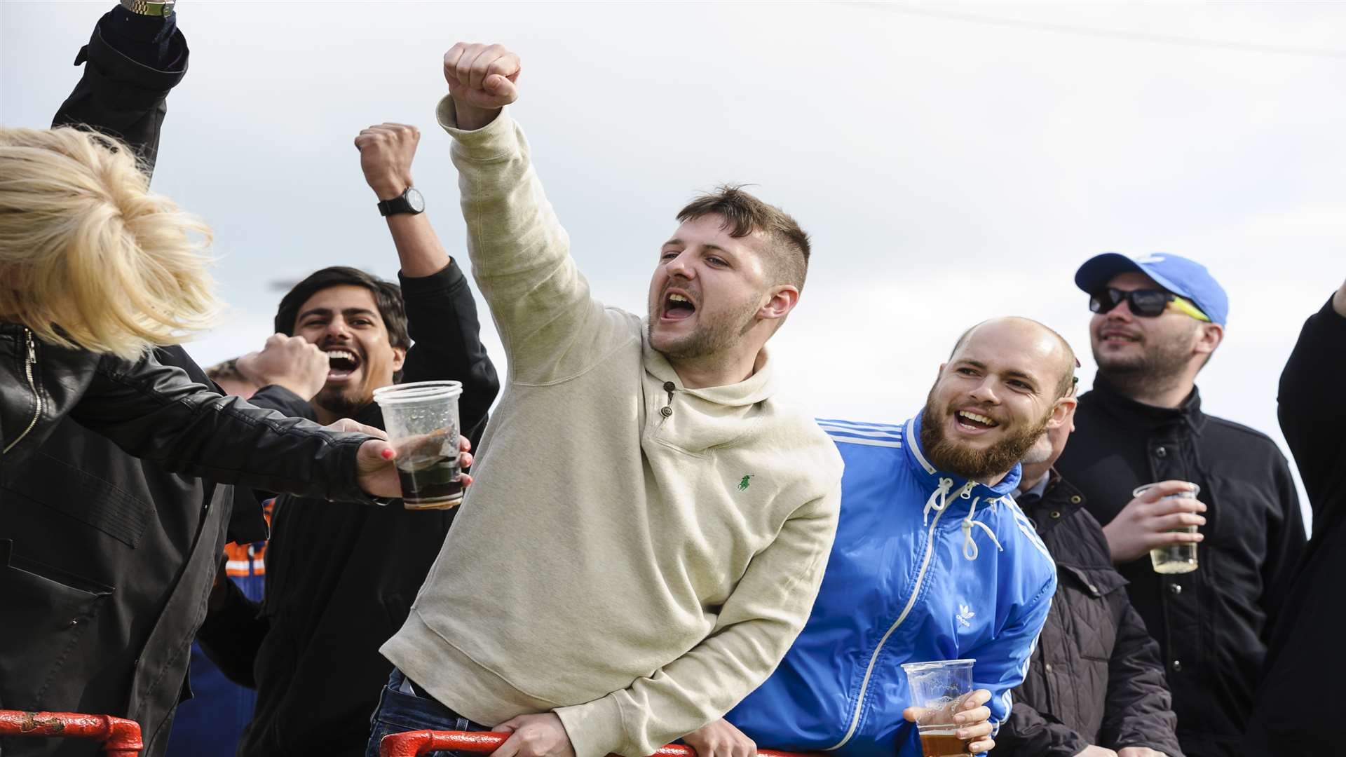 Ebbsfleet fans cheer as another Danny Kedwell penalty takes them 2-1 ahead.