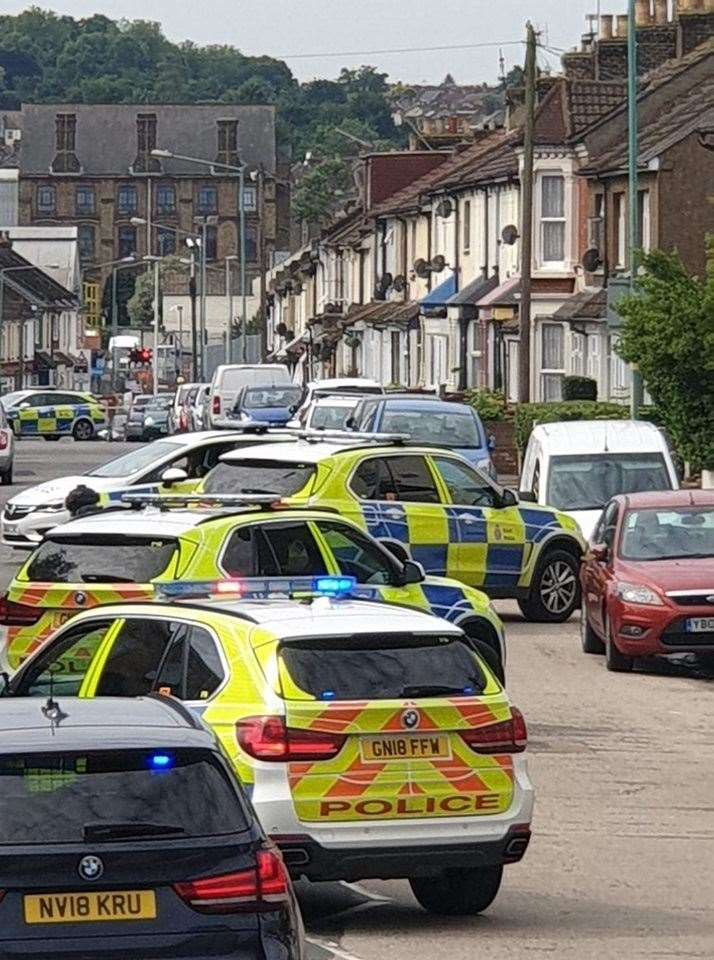 Ingram Road and Church Street filled with armed police (12953436)