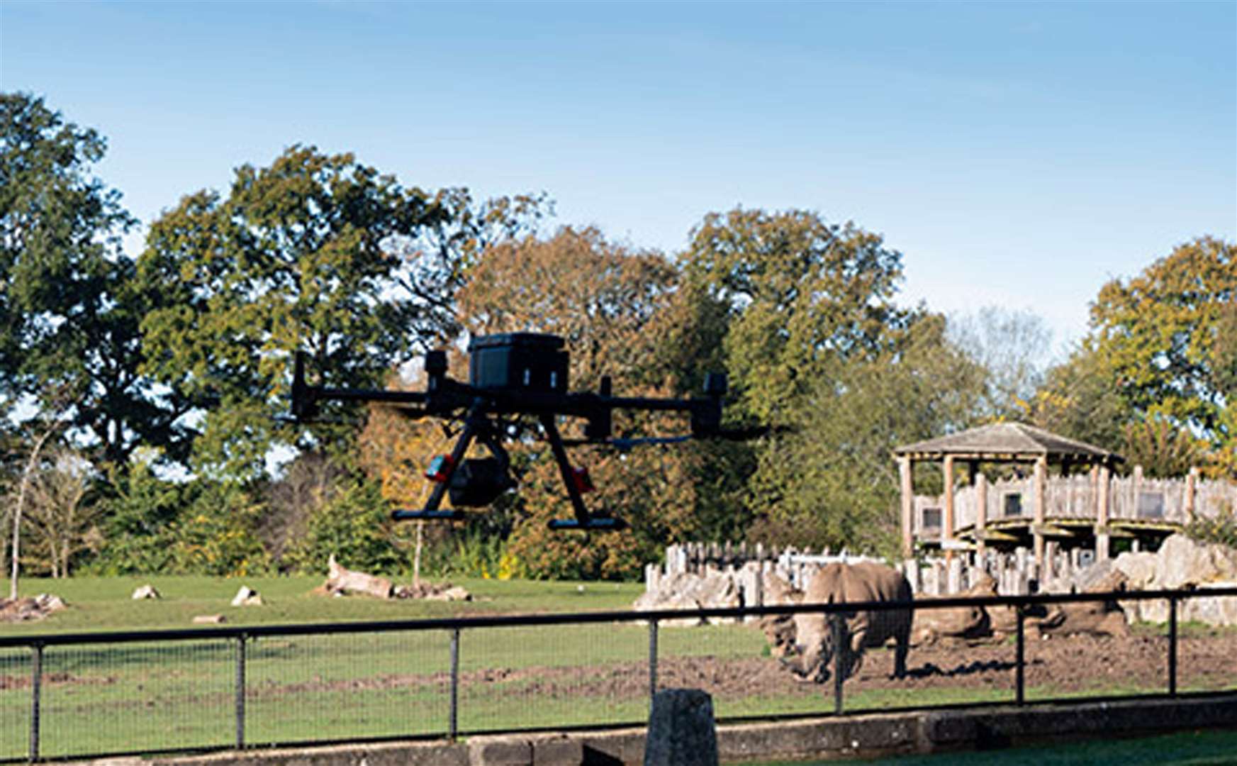 The drones have been tested twice at Marwell Zoo (Marwell Wildlife and Southampton University/PA)