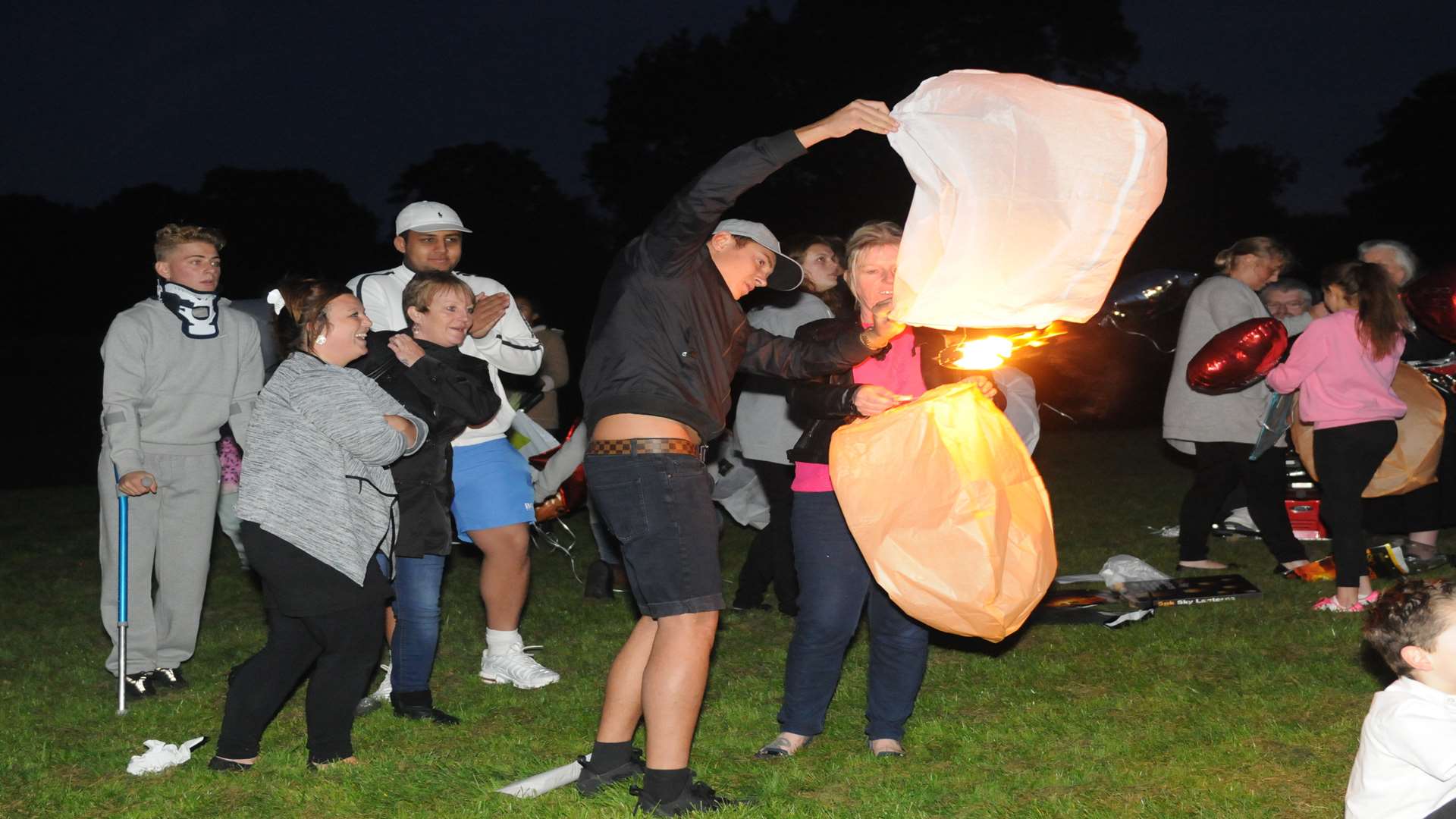 Well-wishers gathered in Mote Park