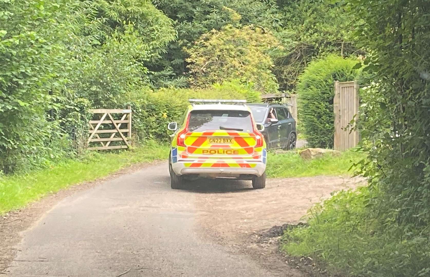 Police at the scene near Boughton