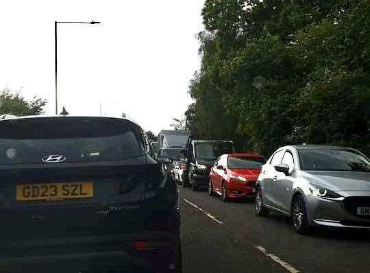 Drivers faced long delays on Hermitage Lane due to electrical works on the A20 London Road. Picture: Marc Stephenson