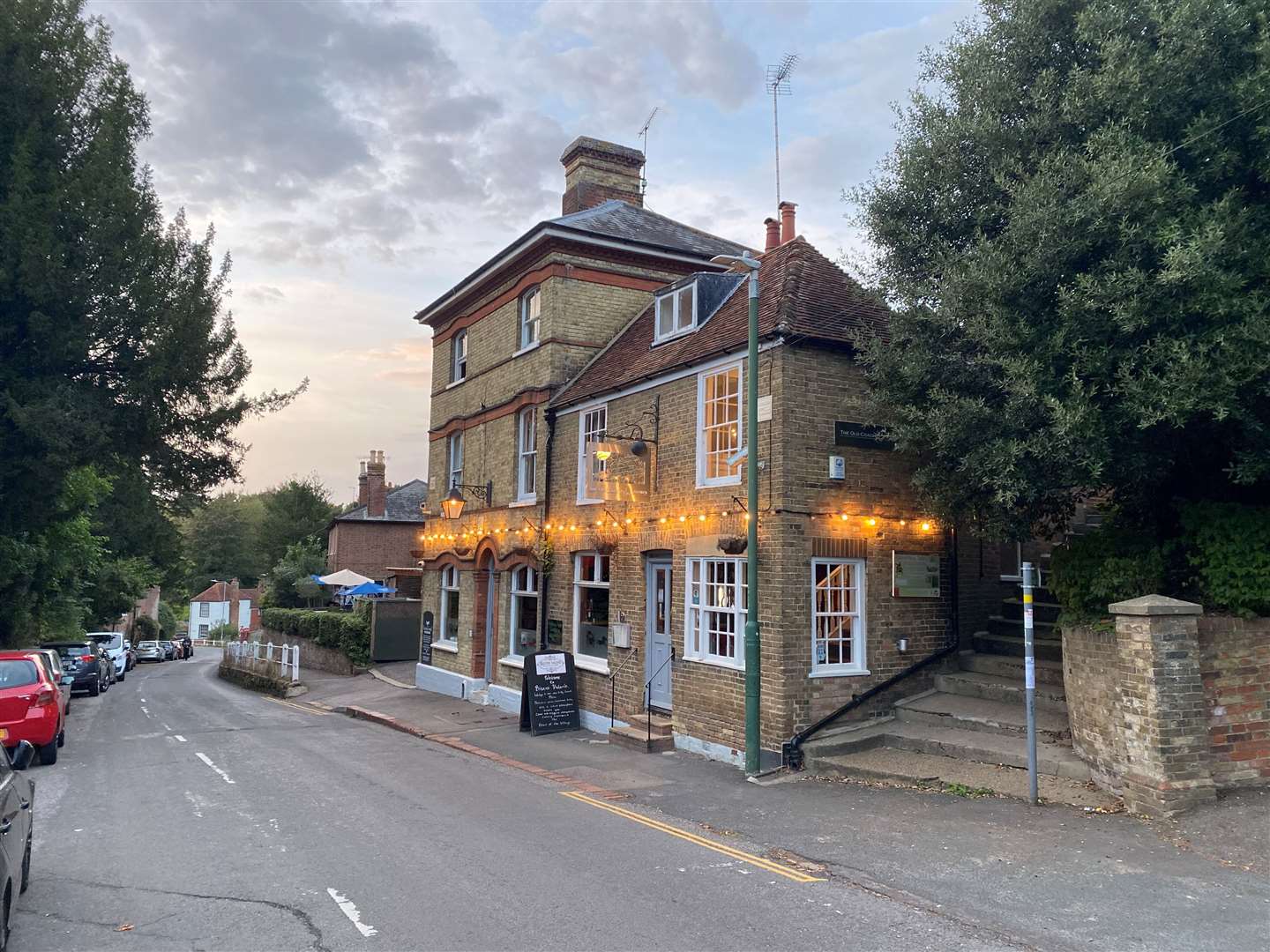 The charming Old Coach and Horses in Harbledown, near Canterbury. Bistro Valerie occupies the first floor