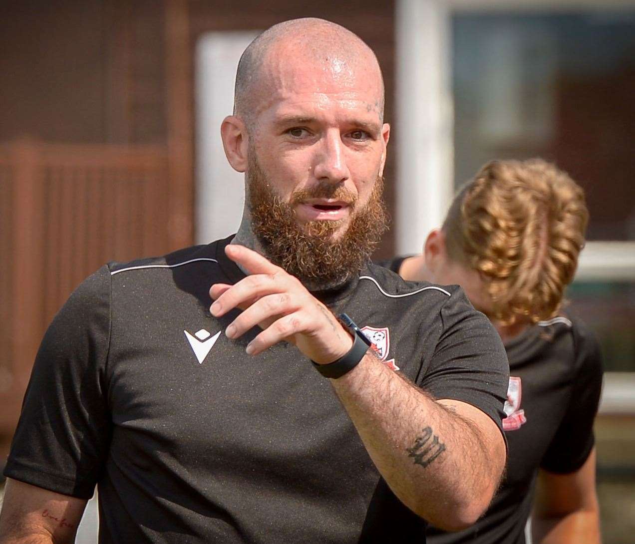 Returning Ramsgate player-coach Joe Ellul dishes out instructions during their 3-1 weekend friendly home loss to Brentwood. Picture: Stuart Watson