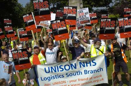 The rally attracted more than 200 placard bearing, chanting protestors. Picture: GRANT FALVEY