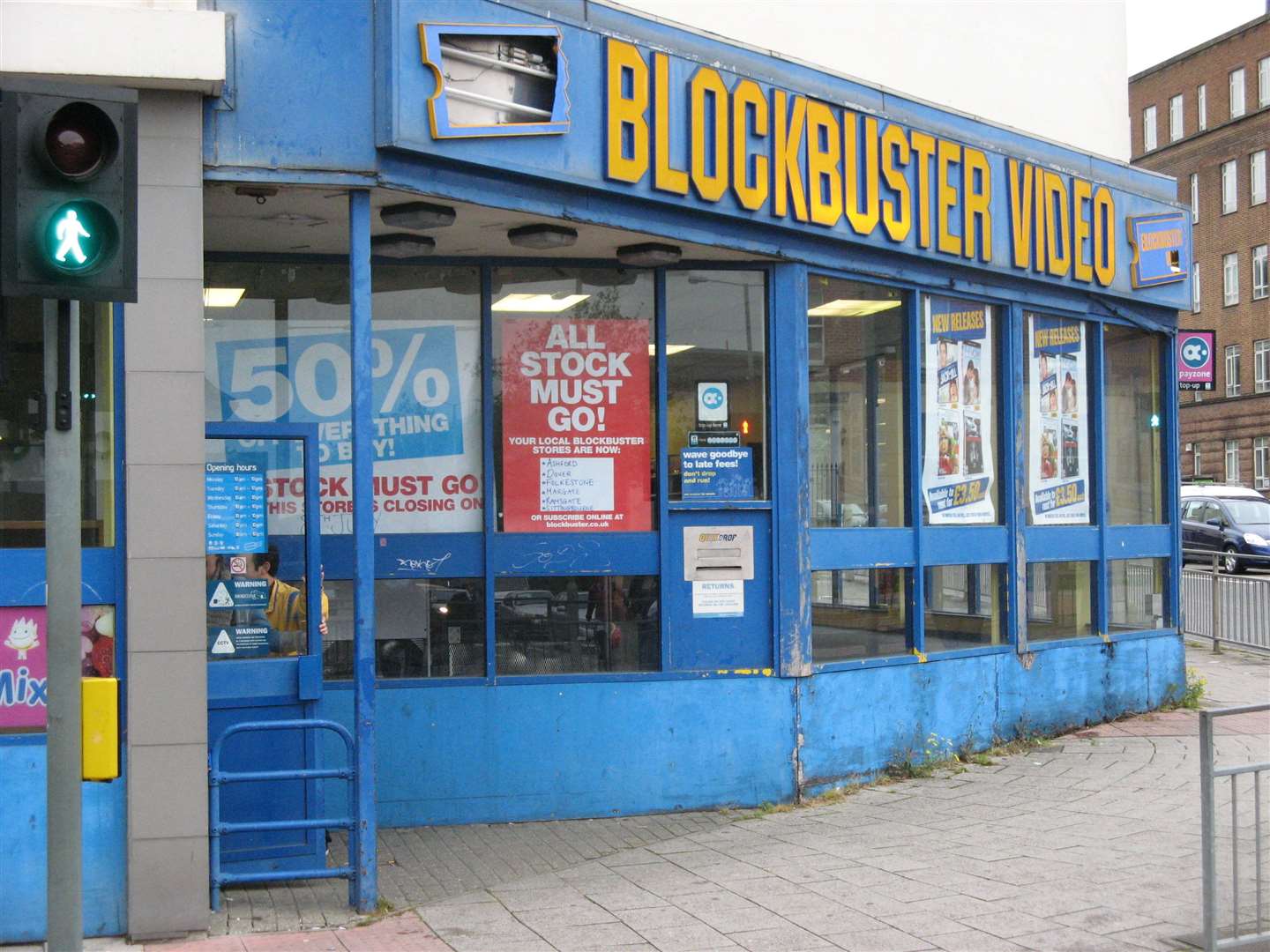 The rundown Blockbuster in Canterbury, above, was flattened to make way for Premier Inn