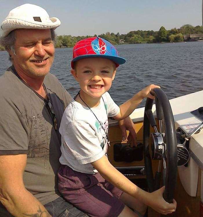 Steve with his grandson Max Frost. Picture: Gillian Corke