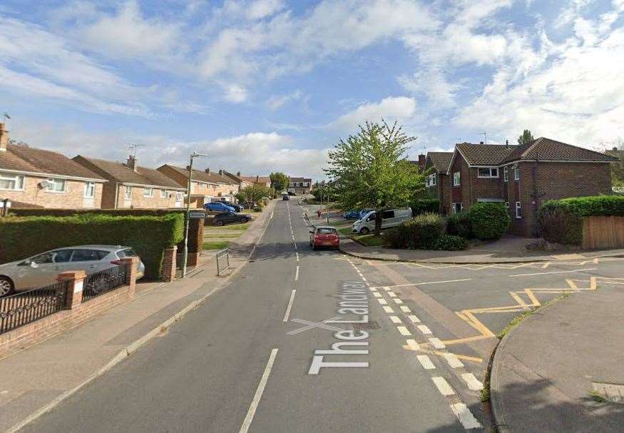 Part of The Landway in Bearstead, opposite Thurnham and Roseacre primary schools is closed