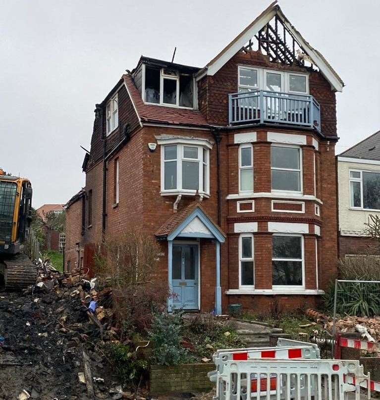 The roof this property has been destroyed. Picture by Steve Salter