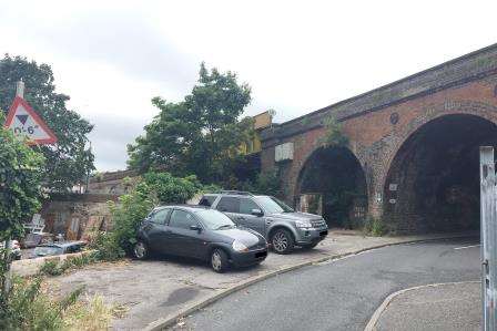 The parking space was sold at auction, picture Clive Emson Auctioneers.