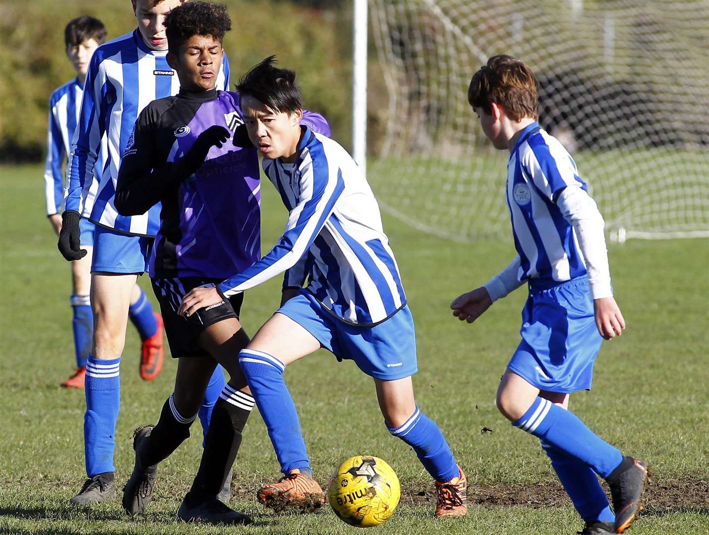 Chatham Riverside Rovers under-15s get ahead of Anchorians in their Division 2 match Picture: Sean Aidan