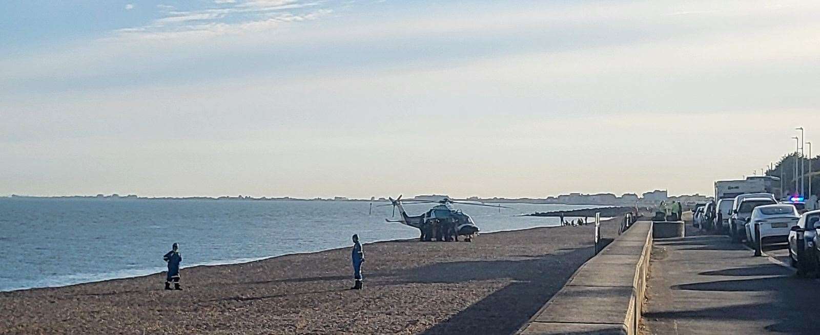 Emergency Services blocked Sandgate Esplanade in both directions