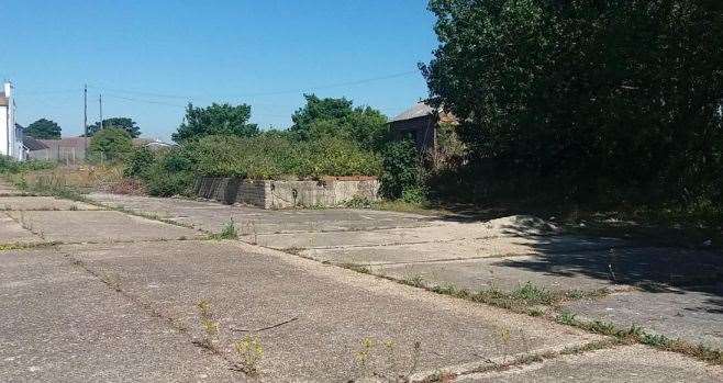 The remains of the cattle pen, with the goods shed in the background. Picture: Keith Forward