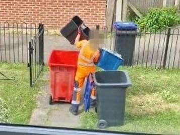 Videos show Canenco bin workers in Canterbury emptying separated recycling into one bin before it is loaded onto the dustbin truck