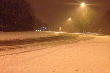 A snowy road in Dover. Picture by Scott Janaway