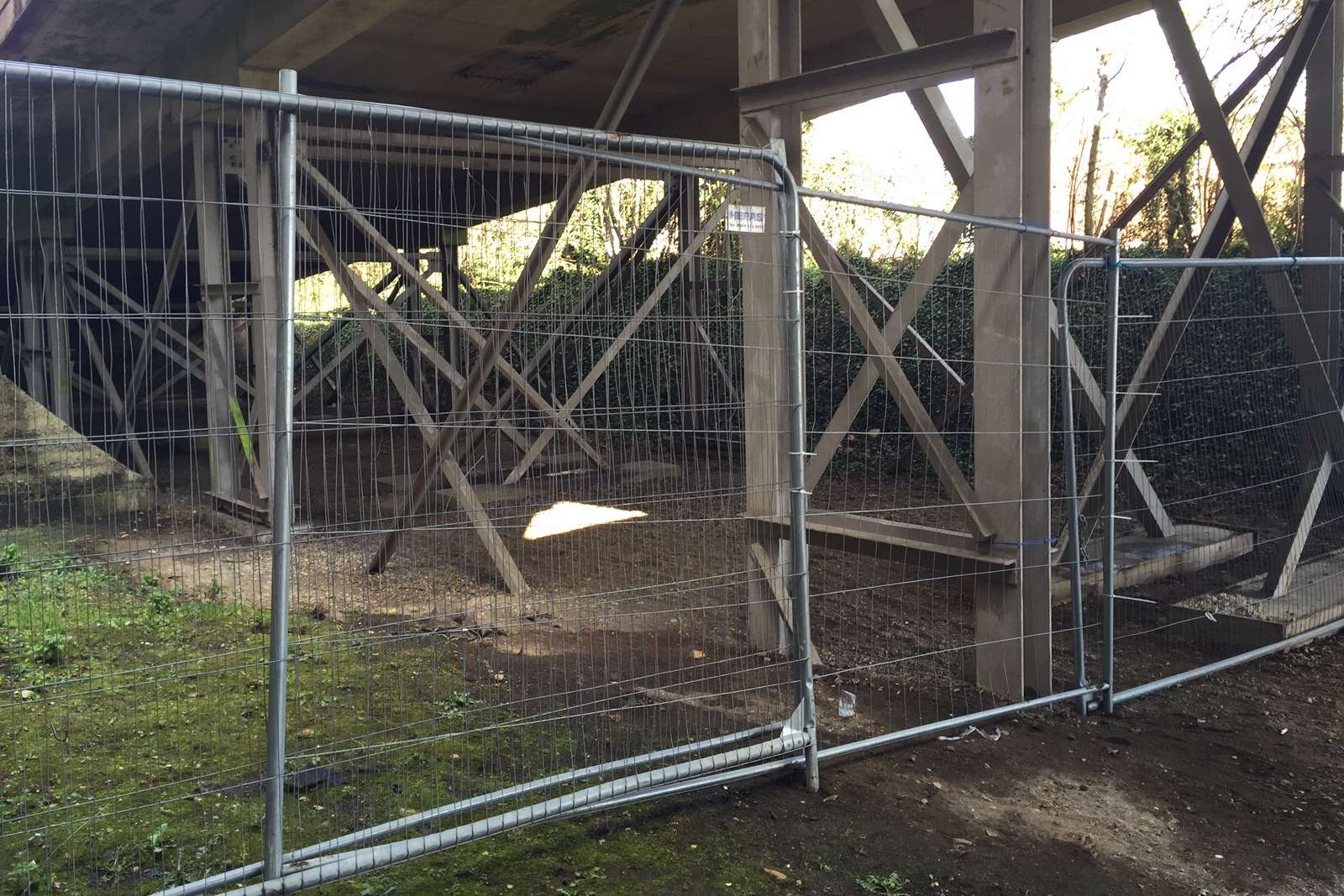 Metal fences were erected to block access to the area