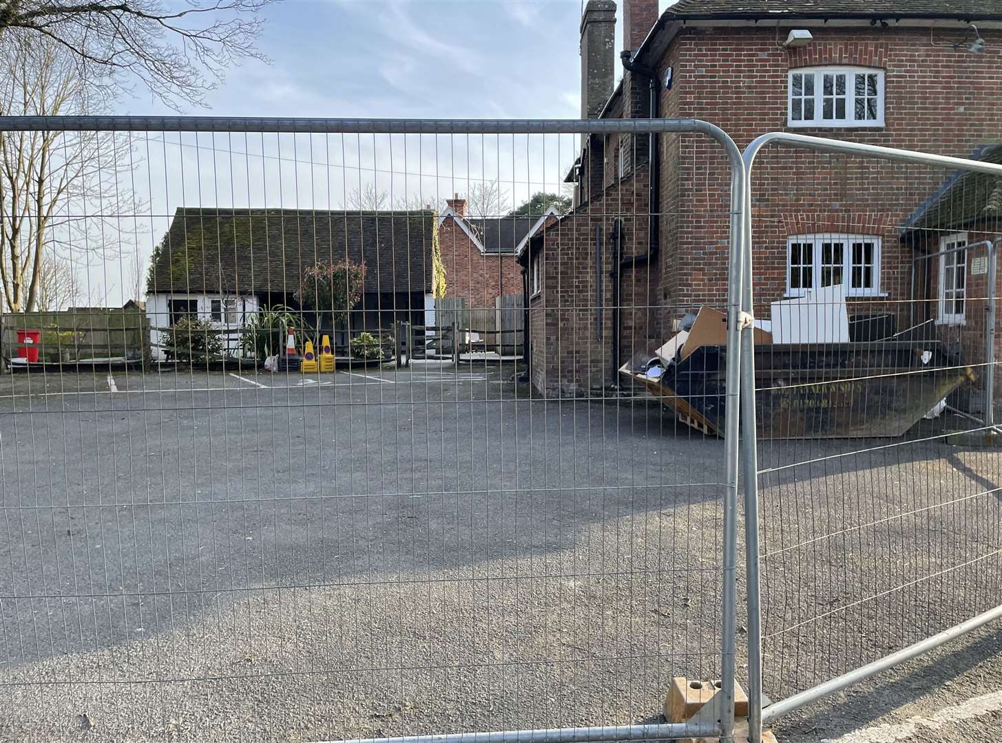 Work is being carried out at the back of the pub