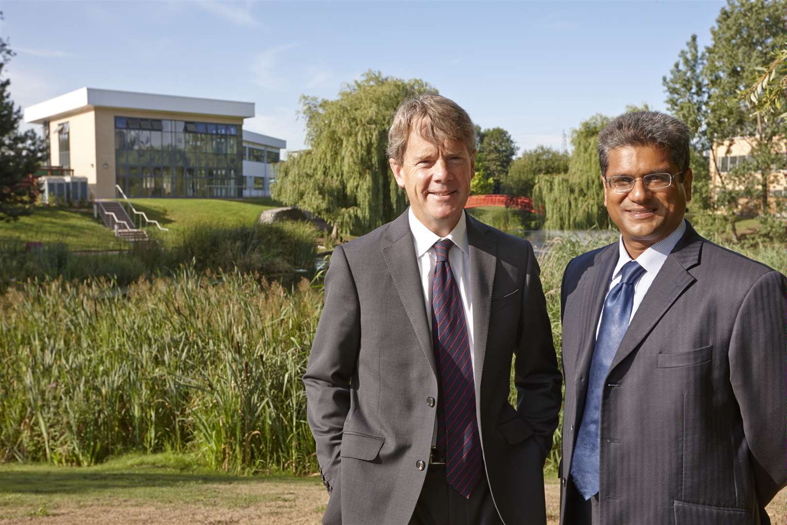 Thomson Snell & Passmore partner Kamal Aggarwal and senior partner James Partridge outside the Thames Gateway office in Dartford