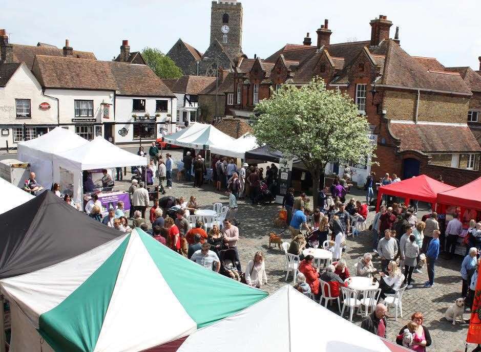 The bustling Sandwich Food Fayre