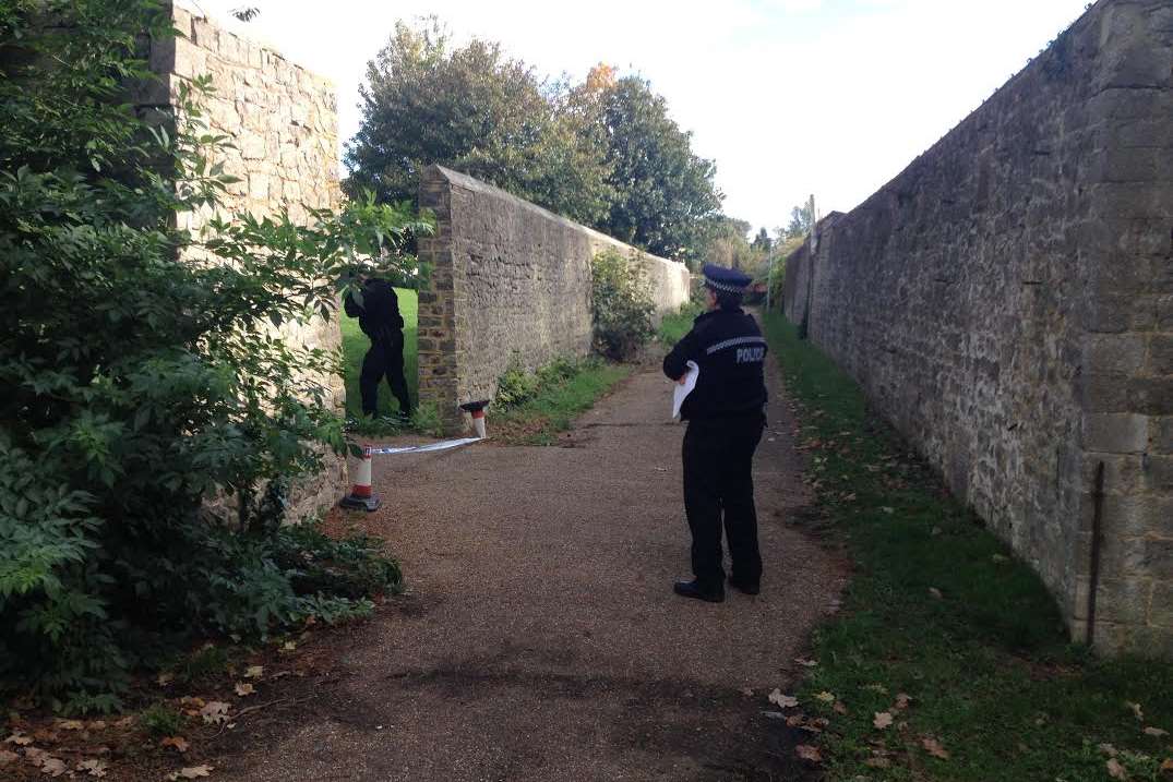 Police investigate the scene of a reported sexual assault in St Andrew's Park estate in Maidstone.