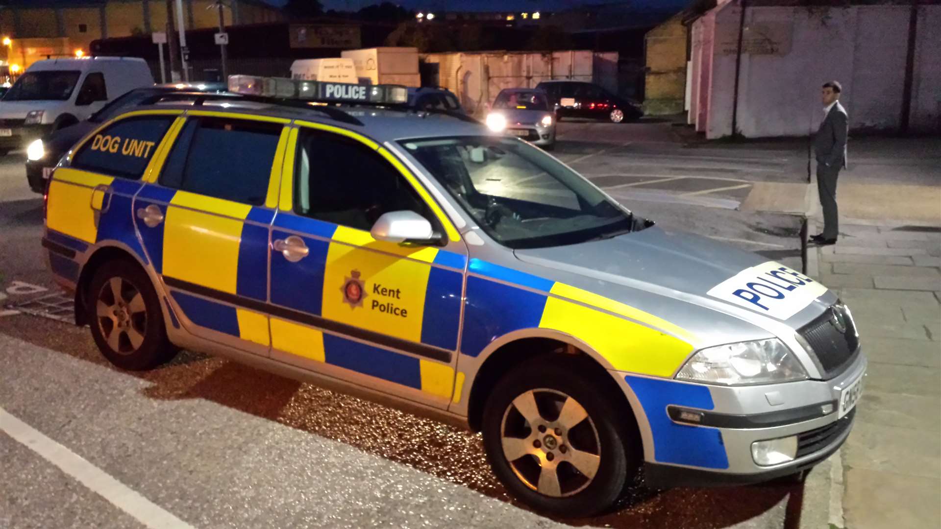 Dog unit car parked in station car park.