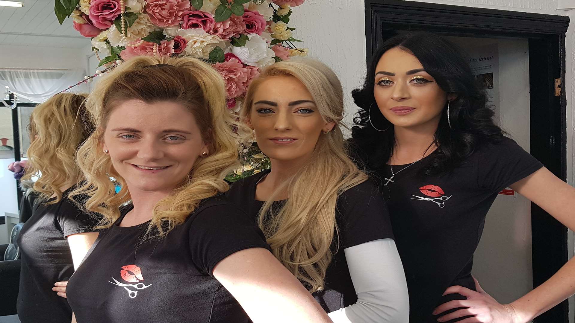 Natasha Atkins, Hayley Moore and Danielle Westlake at Westlake salon in Gillingham