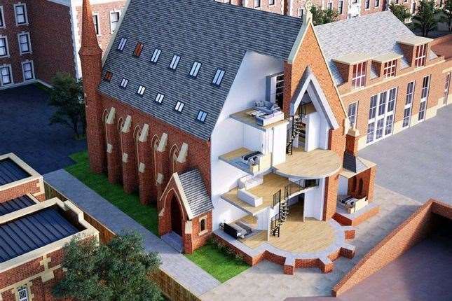 How it could look inside the converted Margate chapel. Picture: Zoopla / Cooke & Co